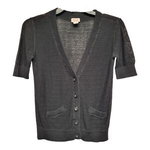 Mossimo Women's Short Sleeve Black Cardigan - Size XS